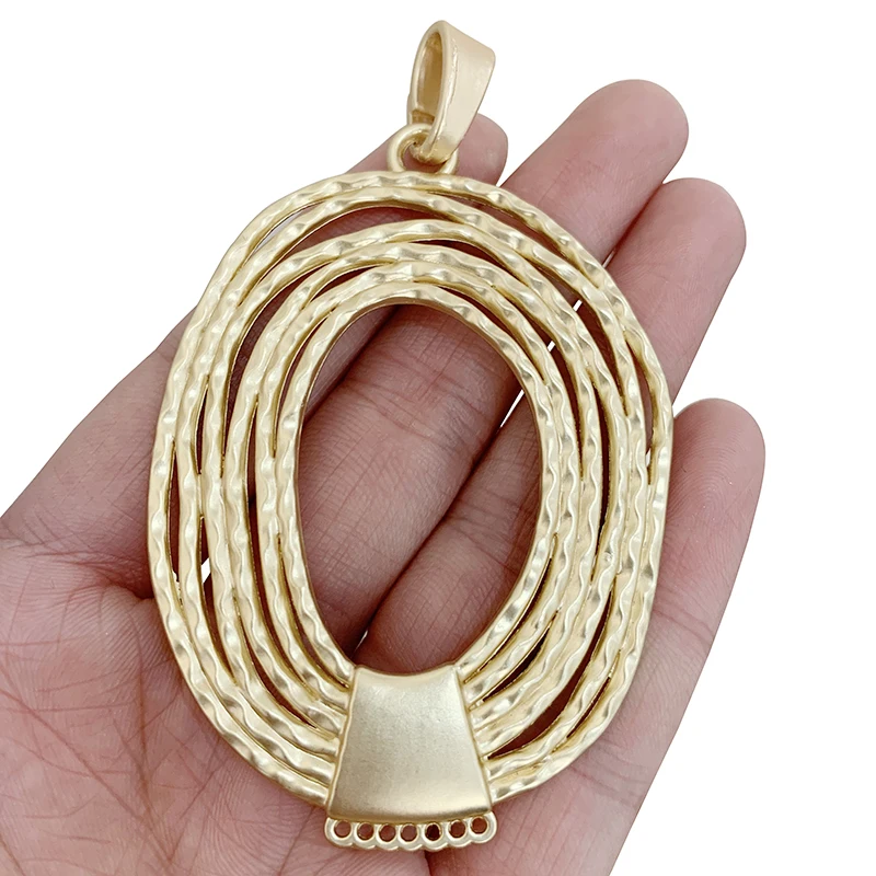 1 x Duże otwarte Boho Bohemia Nieregularne złącze Matowe złote zawieszki Charms do naszyjników Akcesoria do wyrobu biżuterii