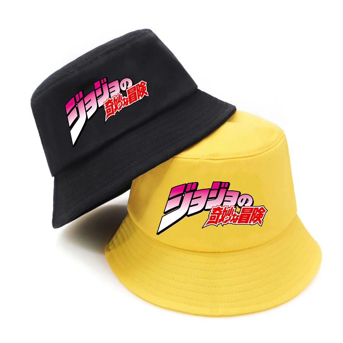 Anime JoJo's Bizarre Adventure Bucket Hat Outdoor Summer Hip Hop Beach Sun Caps Streetwear Chapeau Caps Fisherman Caps