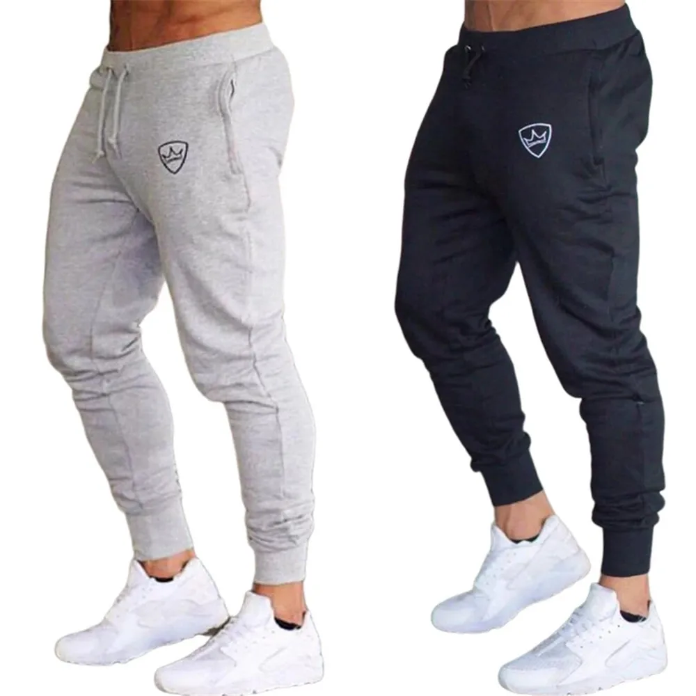 Joggers Men Four Seasons Sweatpants Solid Fitness Tracksuit Workout Pants Drawstring Pencil Pants Lightweight Casual Trousers