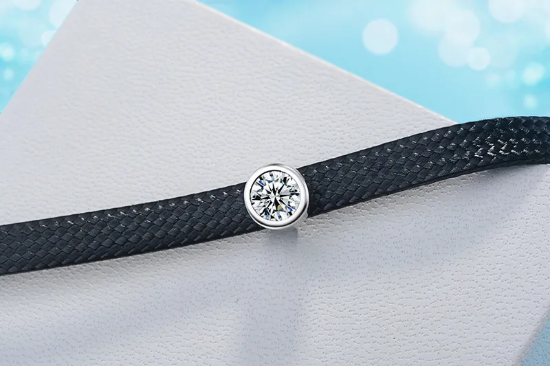 Trendy Round Shiny Crystal Platinum Plated Lady Choker Necklace Promotion Jewelry Women Short Rope Chains Gifts