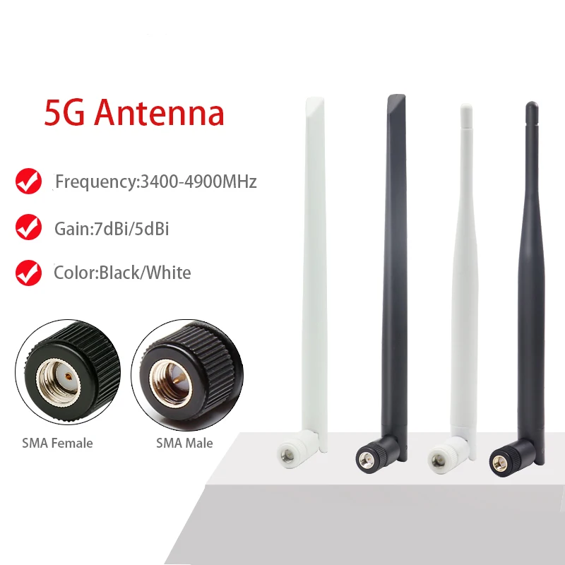 5G omnidirectional high gain 7DBI glue stick antenna 5G wireless network card routing antenna wireless module folding antenna