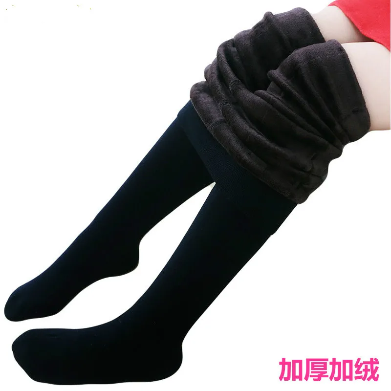 Winter Plush Thickened Children Pantyhose Colorful Cotton Baby Warm Bottomed Pantyhose 1PCS 80-140CM Girls Tights  4Colors