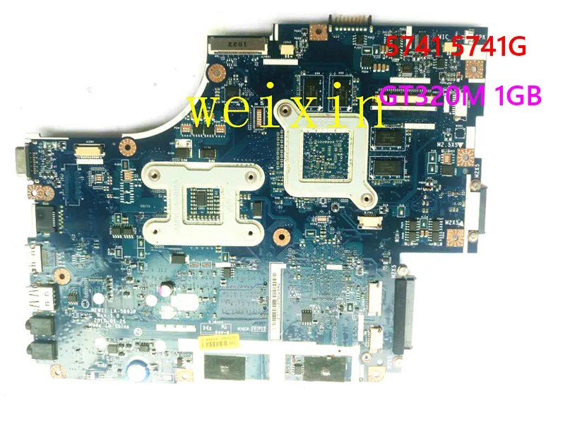 For ACER 5741 5741G Laptop Motherboard MBPTD02001  LA-5893P HM55 GT320M 1GB DDR3 Free CPU TEST GOOD