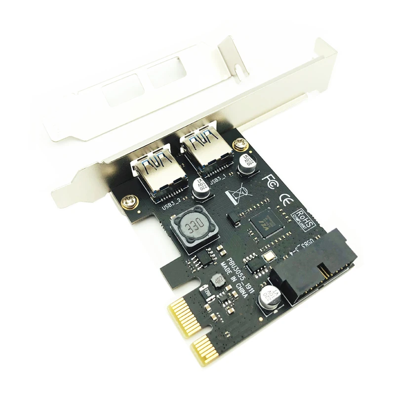 USB 3.0 PCI-E Expansion Card Adapter 2 Port USB3.0 Hub Internal 19pin 19 pin Header USB 3 to PCIE PCI Express Adapter Card