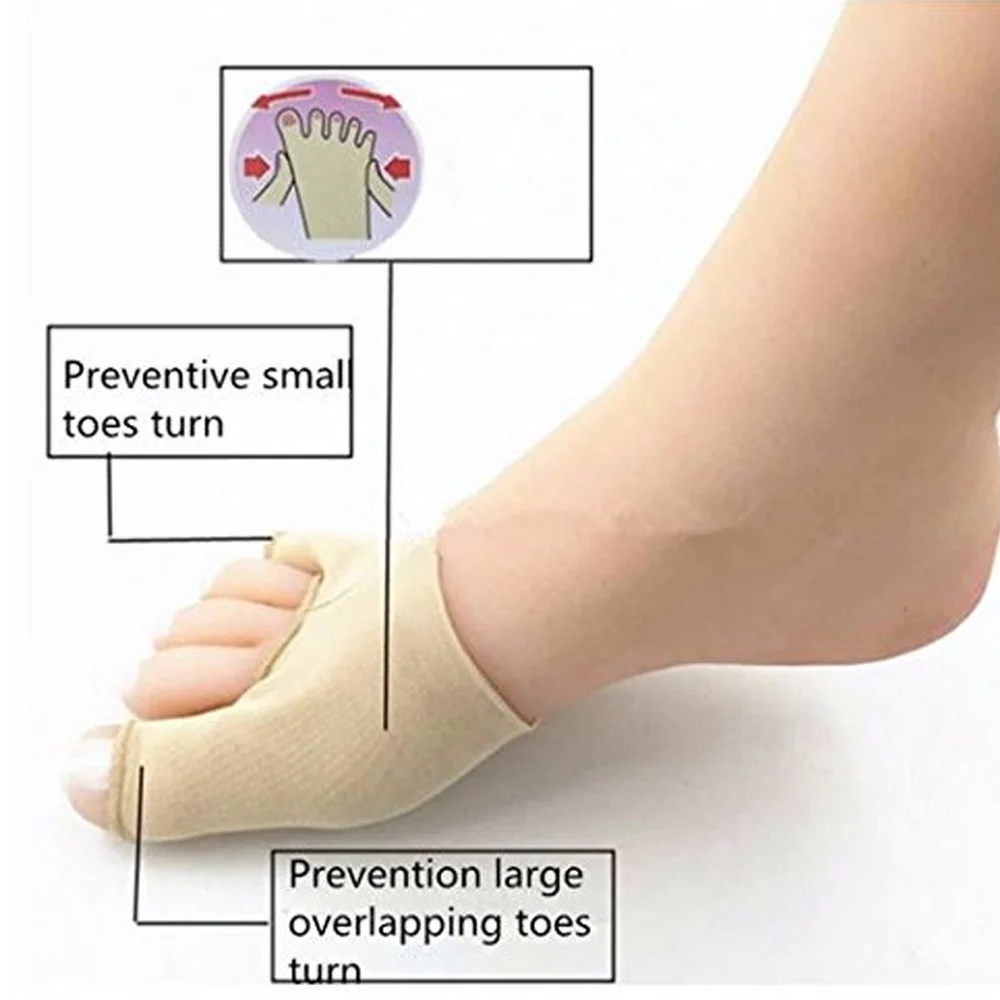 1Pair Hallux Valgus Correction Braces Big Toe Separators Orthopedic Bunion Corrector Socks Toes Separator Size S/L