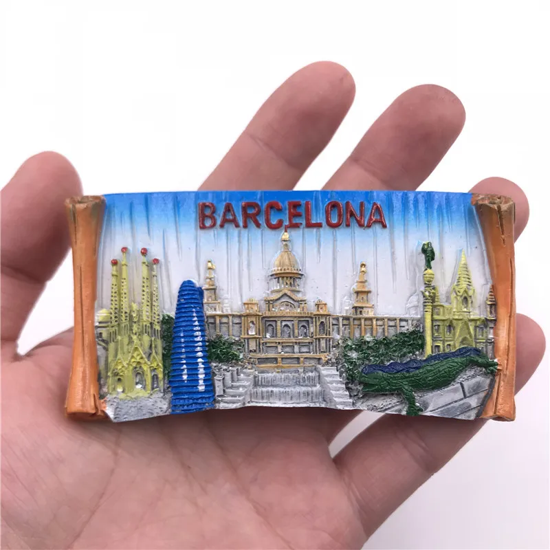 Samba Panorama, Spanish Gecko, Scroll, Spanish Bullfighting, Madrid Spain, Barcelona Bullfighting Marque Souvenir Fridge Magnet
