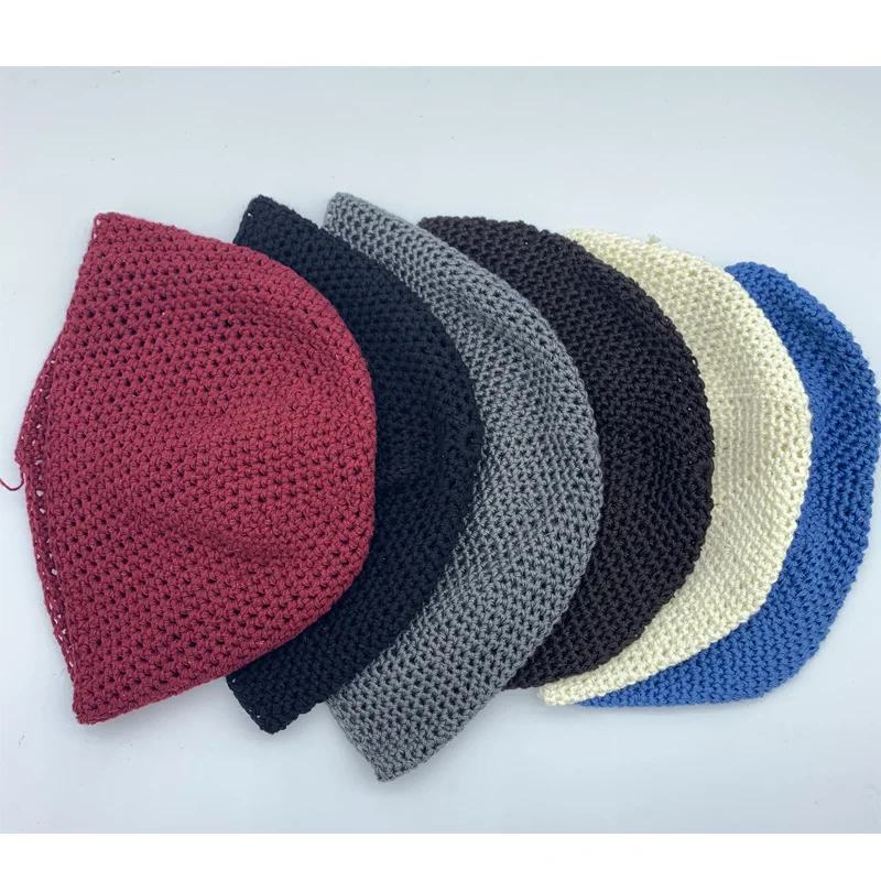 2020 Knitted muslim men\'s prayer hat winter Cotton Skull Cap Chemo Kufi Under Helmet Beanie Hats Stretchy Knitting Islamic hat