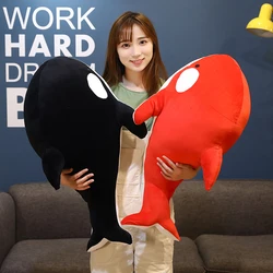 Nice 60/80cm New Black And Red Shark Plush Toys Big Killer Whale Doll Orcinus Orca Stuffed Sea Animals Children Birthday Gift