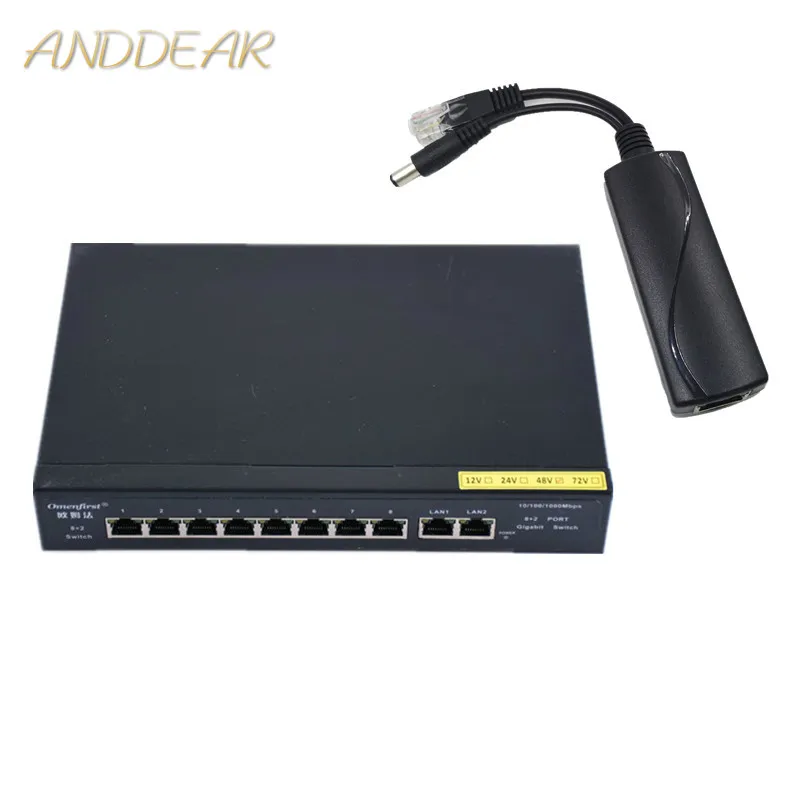 

4 POE 48v 10 port gigabit unmanaged poe switch 8*10/100 mbps POE poort; 2*10/100/1000 mbps UP Link poort; NVR poort 280M