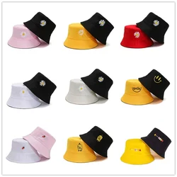 Two-side Cheap Unisex Embroidery Bucket Hat For Women Fishing Outdoor Cap Fishing Bucket Hats Men Sunscreen Fisherman Hat 037