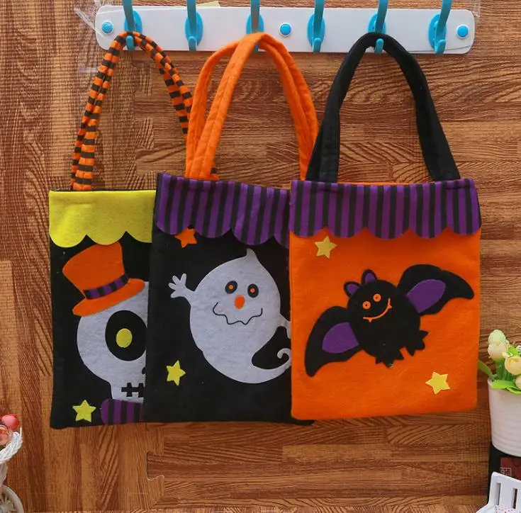 Halloween Sacks Pumpkin Bag Witches Candy Bags Treat or Trick 18*39cm Candy Gift storage Pouch Festival handbag Decor SN1363