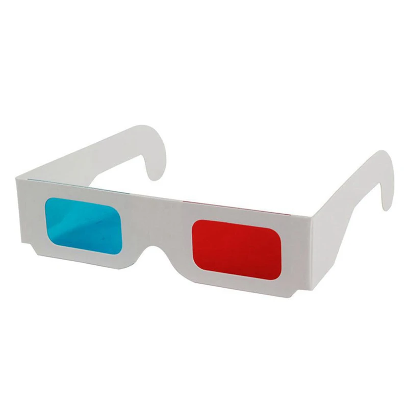 1000 Pcs Universal 3D Glasses for Movies Anaglyph Cardboard Red & Blue Paper 3D Glasses