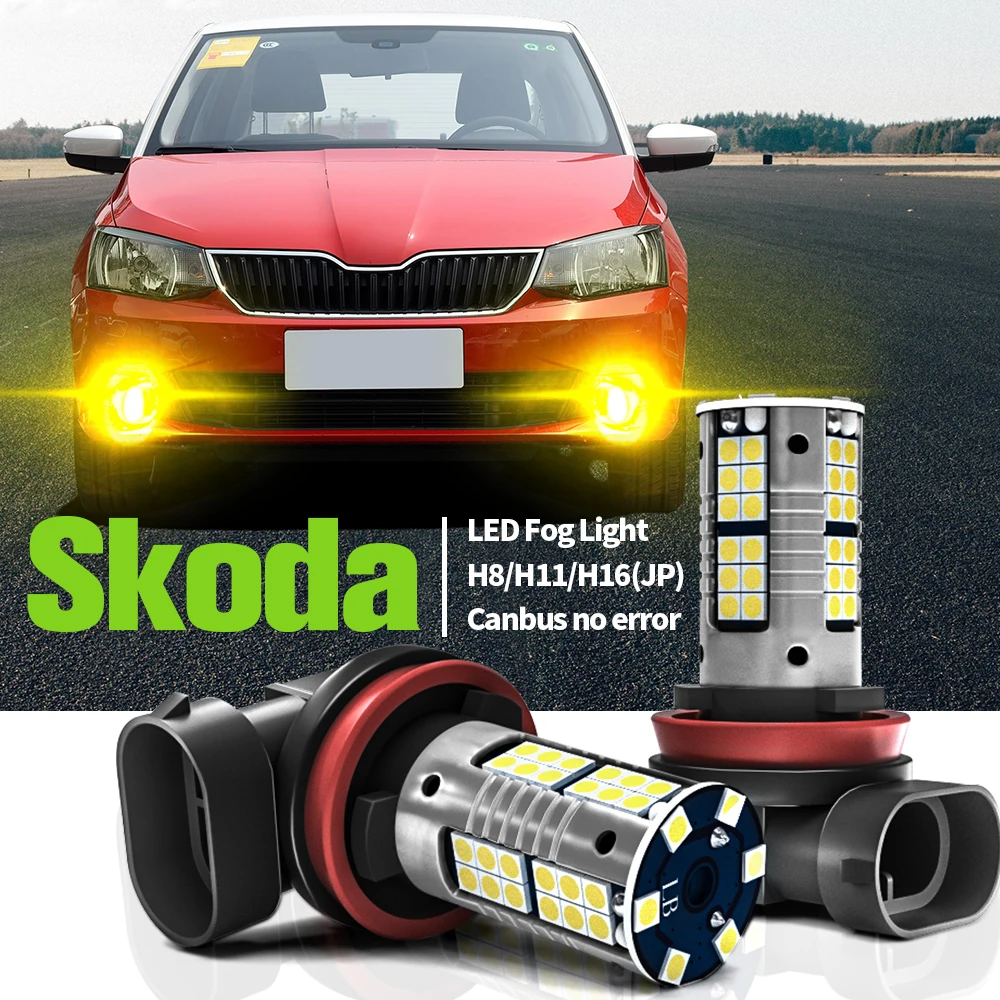 2pcs LED Fog Light Blub Lamp Canbus H8 For Skoda Fabia 3 Kamiq Karoq Kodiaq Superb Octavia MK2 A5 2 MK3 A7 Rapid Scala Yeti