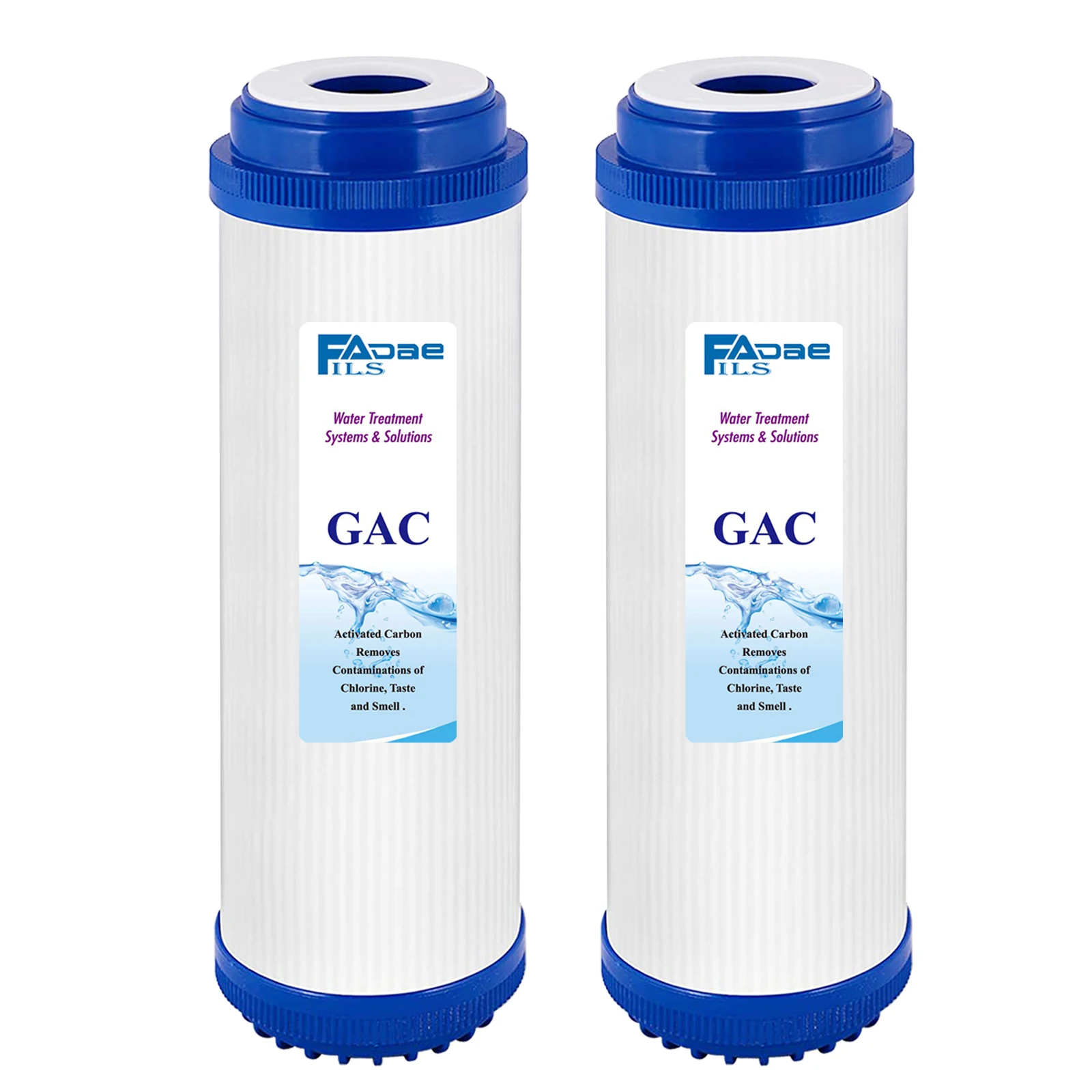 

GAC Granular Activated Carbon 2.5"x10" for Water Filter RO,Aquarium,DI and other Standard Water Purifier Systems - 2 PACK