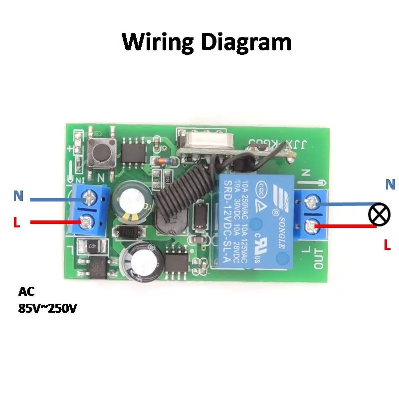 433Mhz bezprzewodowy RF pilot zdalnego sterowania uniwersalny AC 85 ~ 220V 1CH odbiornik z ON/OFF nadajnik dla Led DIY żarówka SmartHome LampLight