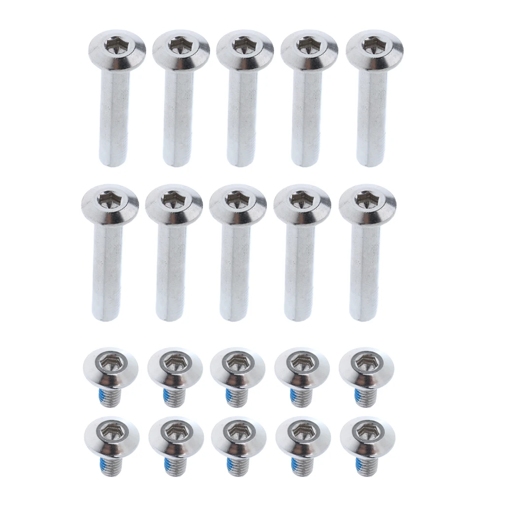 1 Set Inline Skate Wheel Screw Nail Replacement Roller Skates Nut Bolts Silver Easy Installation