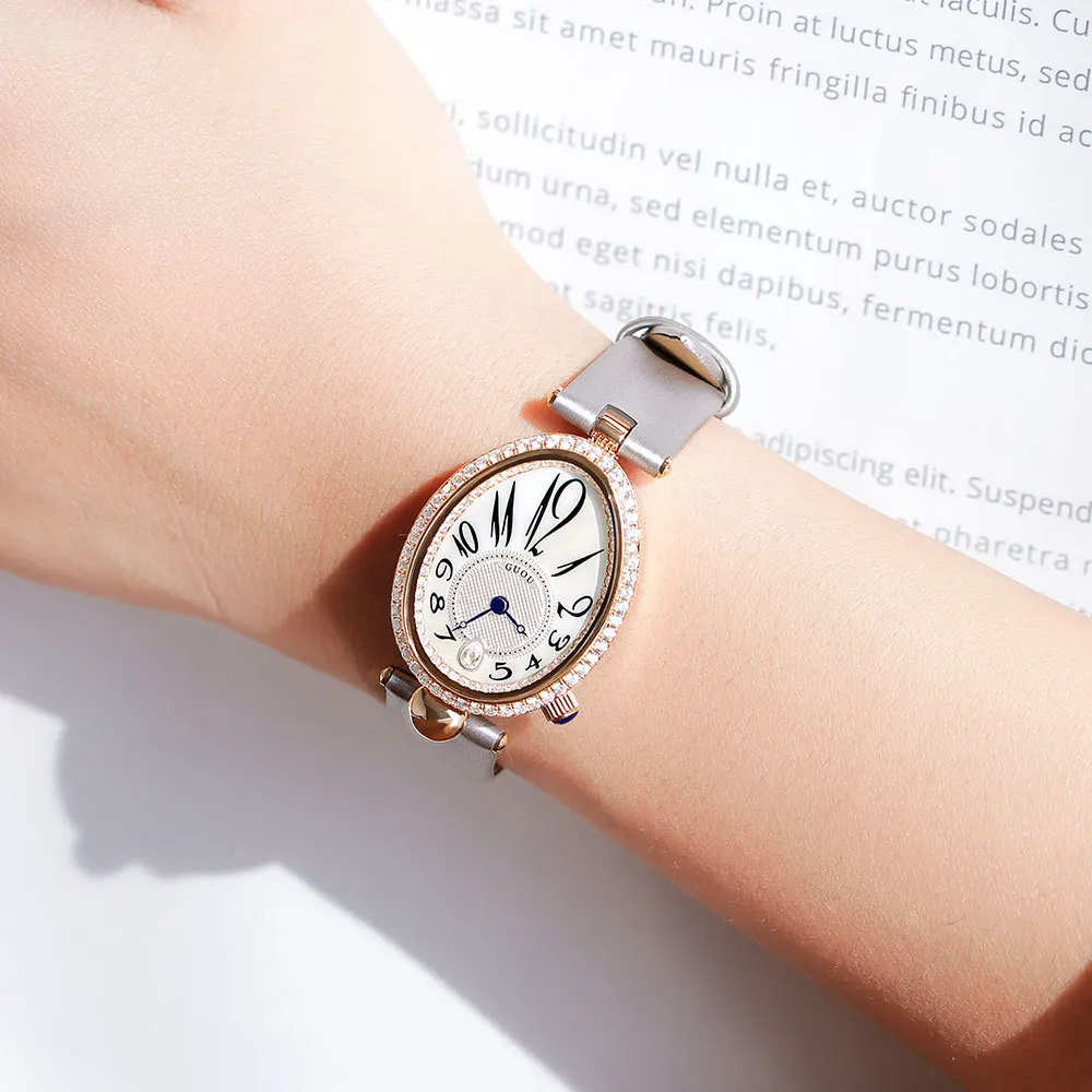 2021 New Fashion Oval Watch Female Top Brand Diamond Studded Elegant Waterproof Quartz Clock for Wife Gift Relogio Feminino