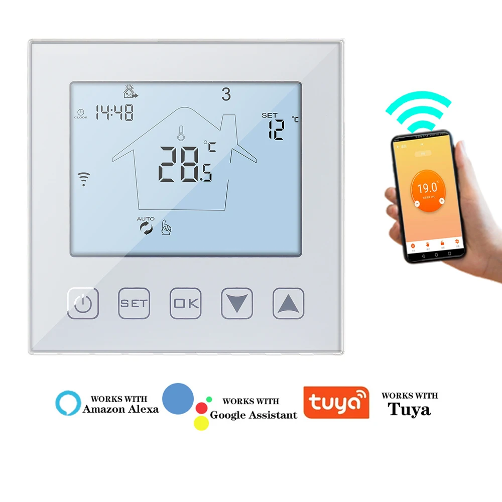 Tuya Thermostat WiFi Floor Heating Temperature Controller Smart Room Thermostat Electric Voice Control Support Alexa Google APP