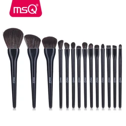 MSQ 14PCS Black Makeup Brushes Set Professional Foundation Powder Eyeshadow Beauty Cosmetic Soft Make up Brush Tools kits