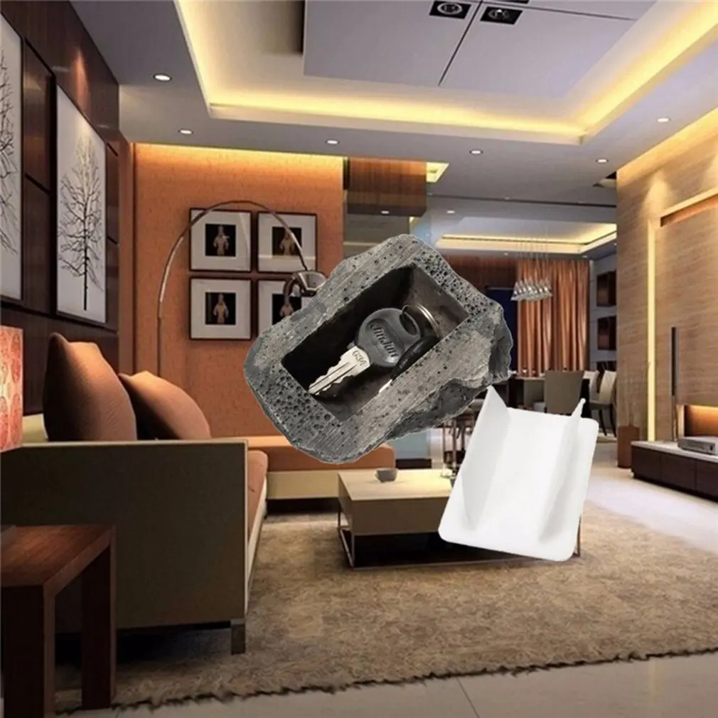 Forma di pietra Di Sicurezza Cassetta di sicurezza Scatola di Immagazzinaggio Portatile di Piccola Dimensione Desktop di Resina Tasti Scatola di Immagazzinaggio Dell'organizzatore Cash Box Dizionario Chiave Rock