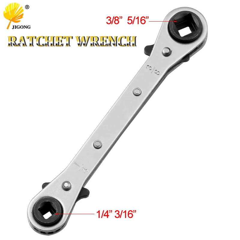 Double End two-way Ratcheting Wrench Spanner Tool Gear Ring Wrench Ratchet Handle Chrome Vanadium 3/16\