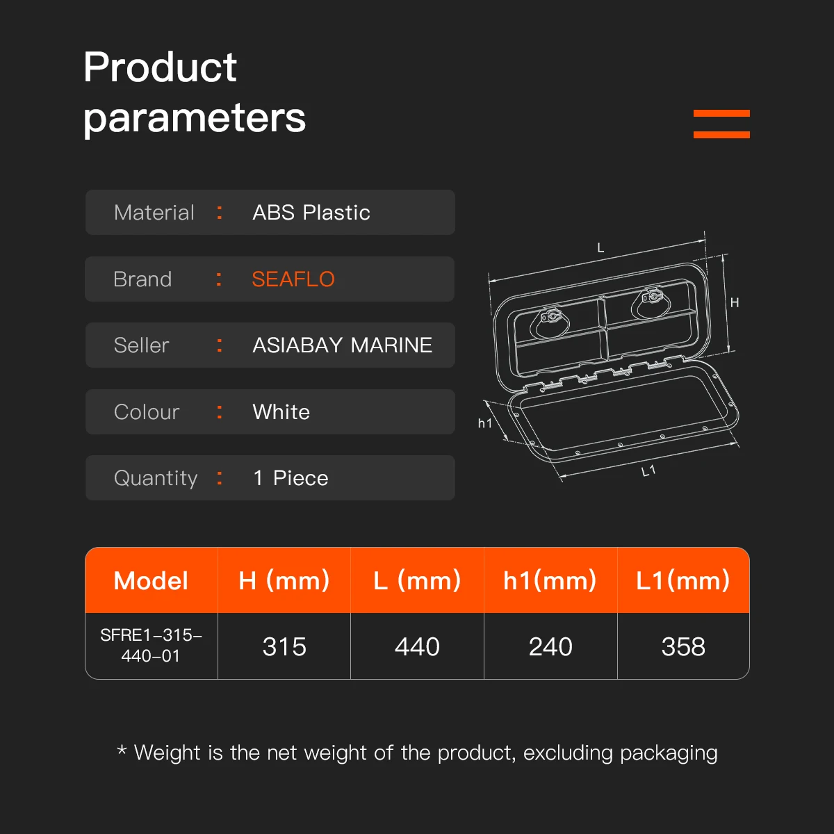 سيفلو-سطح السفينة الوصول هاتش غطاء ، مقاوم للماء ، المضادة للأشعة فوق البنفسجية ، عدم الانزلاق التفتيش ، قارب البحرية ، RV ، ABS ، 315x440 ، باب من البلاستيك #2