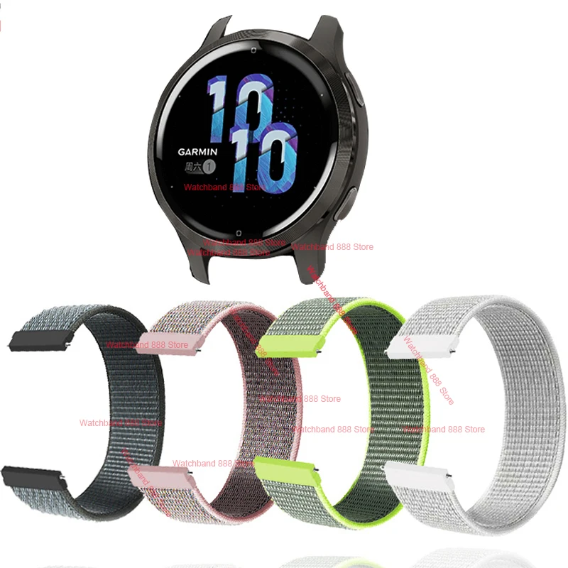 Nylon Loop Strap For Garmin Venu 2S/Vivomove 3S/Vivoactive 4S Watchband 18MM Bracelets For GarminMove 3S/GarminActive S Correa