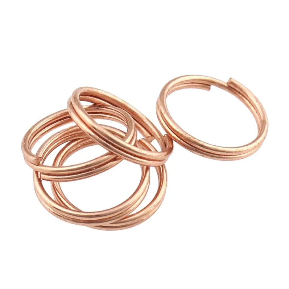 50pcs Rose gold Small Key chain rings Open Jump Rings Double Loops 9mm Split Rings Connectors For Jewelry Making Accessories