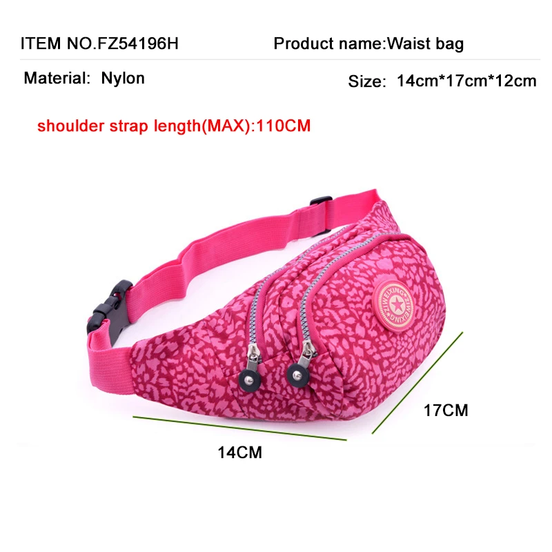 Printed Running Waist Belt Bag Belly Pouch Woman Jogging Pack Feni Hiking Fanny Pack Murse Chest Bag Lady Bumbag Shoulder Bags