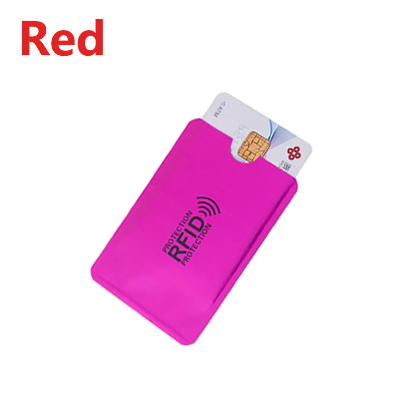 100pcs Aluminium Anti Rfid Wallet Blocking Reader Lock Bank Card Holder Id Bank Card Case Metal Credit NFC Holder 6.3*9.1cm