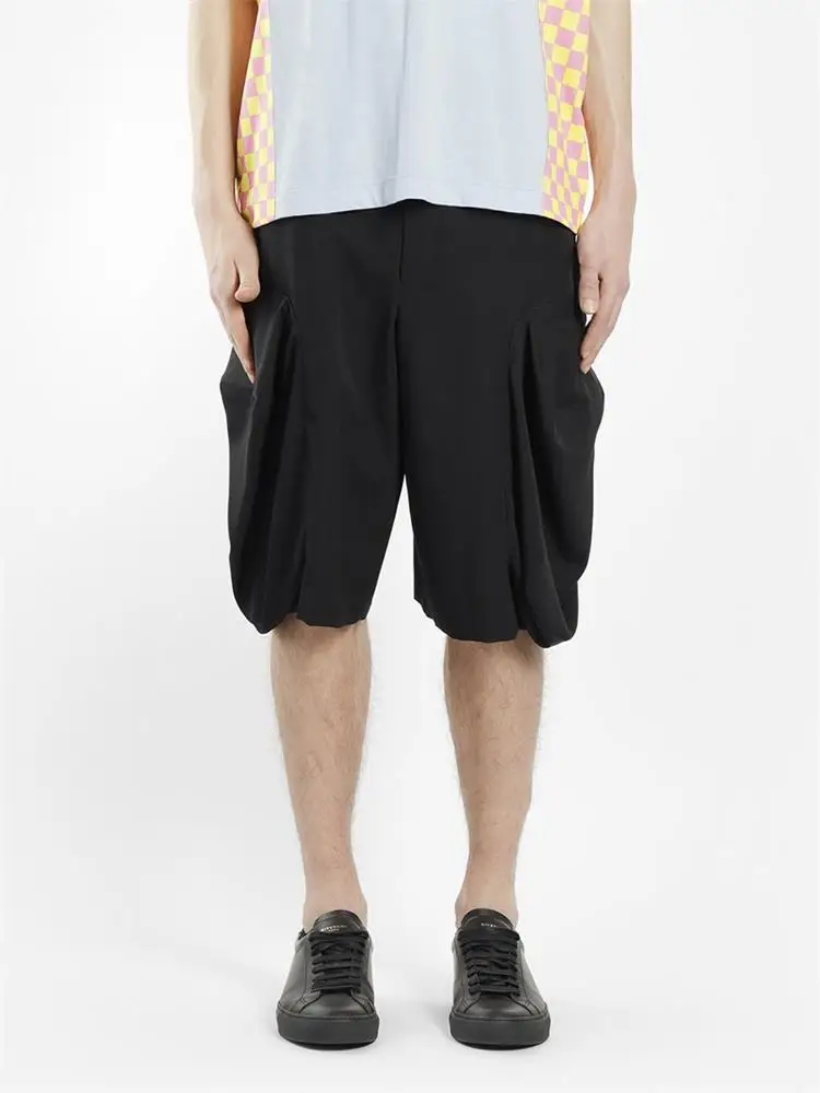 

Men's Casual Shorts Summer New Black Side Pocket Design Three-Dimensional Cutting Large Size Fashion Trend Shorts