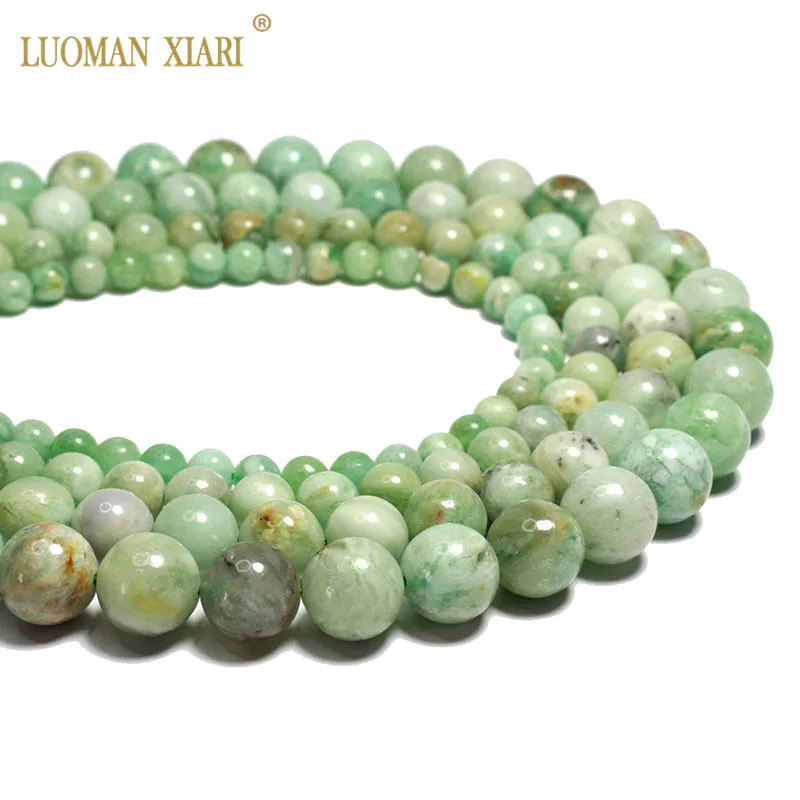 

Wholesale 100% Natural Burma Green Jades Round Natural Stone Beads For jewelry Making DIY Bracelet Necklace 6/8/10/12MM