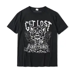 Aggretsuko se perder raiva t camisa superior t-shirts topos t camisa prevalente algodão europa normal masculino mais tamanho