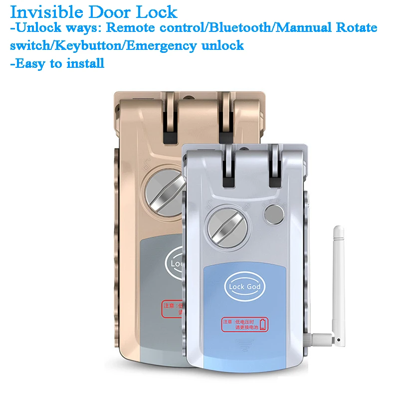 Smart Door Lock Invisible Hidden Lock Remote Control TTLOCK Bluetooth Lock Electronic Door Lock OR Wifi Lock Alexa Google home