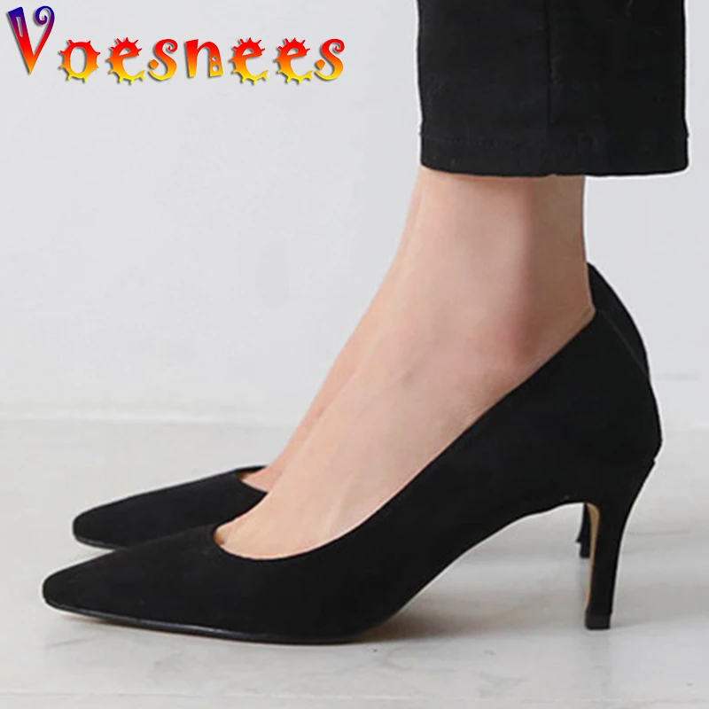 Voesnees 2021 New Pointed Toe Women Shoes Spring Autumn   Fashion Leopard Print Pumps Stiletto Shallow Mouth Nightclub High Heel