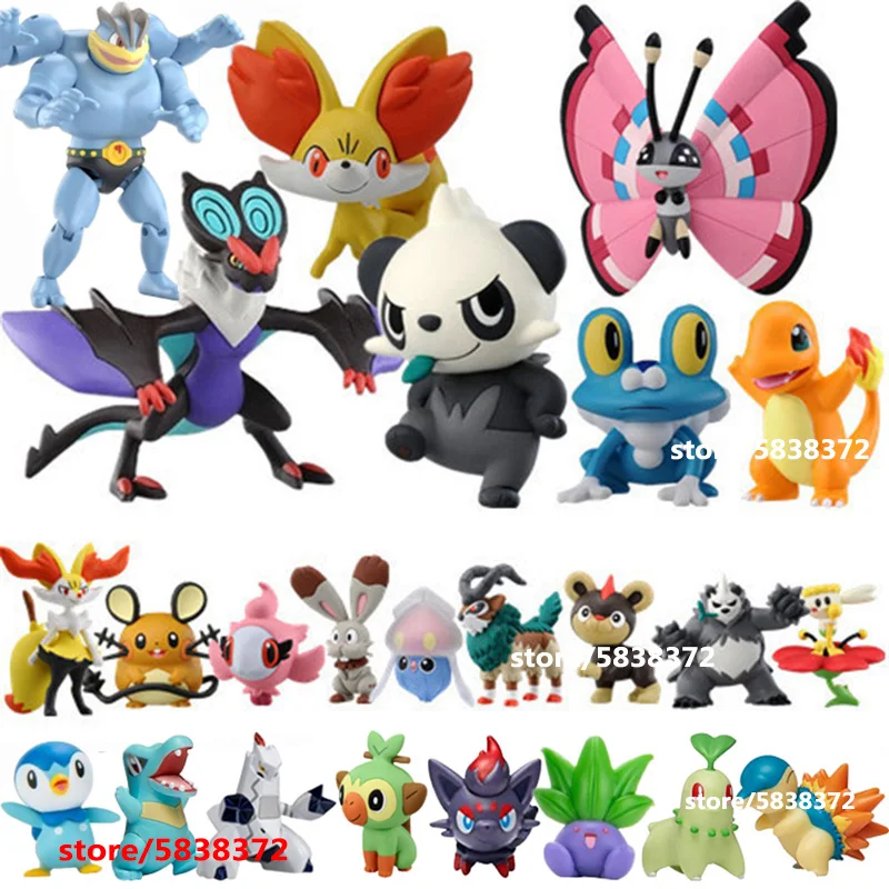 Anime Figure Sword Shield Pokemons Toy Zorua Duraludon Totodile Cyndaquil Chikorita Gible Lucario Pancham Pokemons Action Figure