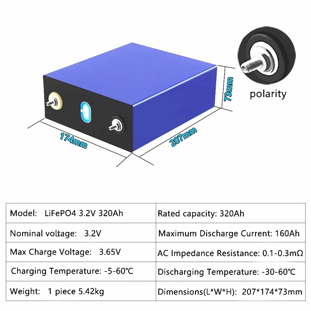 Imagem -06 - Liitokala-grade a Lifepo4 Bateria Bateria rv Sistema de Armazenamento de Energia Solar Catl 3.2v 320ah 310ah ue Eua sem Impostos Pcs