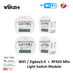 Light Switch Module Wifi Zigbee 3.0 RF 433 Mhz Relay Automation Wireless Remote Control Smart Life Tuya Alexa Google Home Mose