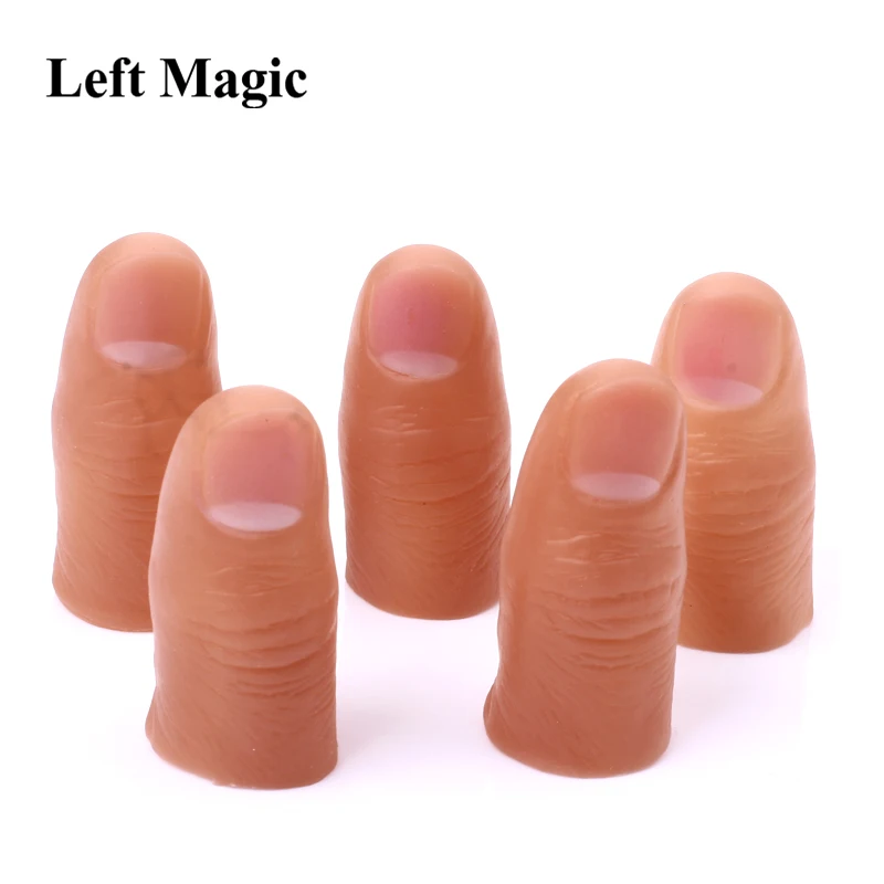 5 Pcs Soft Thumb Tip Finger Fake Magic Trick Close Up Vanish Appearing Finger Trick Props Toy Funny Prank Party