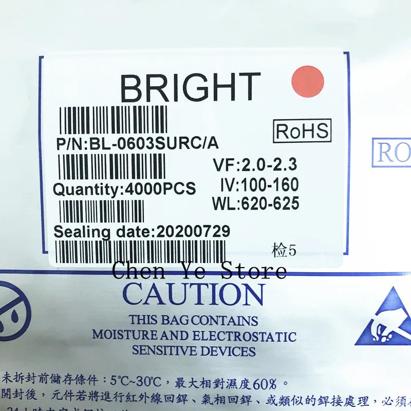 500Pcs Smd Led 0603 Rood Geel Groen Wit Blauw Oranje Violet Roze Ice Blue Light Emitting Diode Clear Led licht Diode