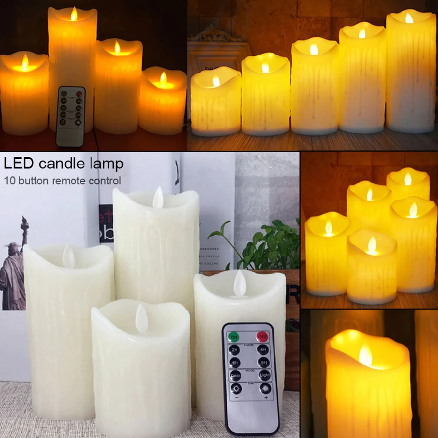 

LED Remote Control Flameless Candle Lamp Simulated Flame Candle Light for Christmas Wedding Party Home Decoration Night Light