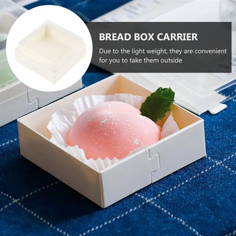 10pcs Disposable Cake Packaging Boxes Cupcake Cookie Bread Burger Tray Container With Clear Cover Wedding Party Favors