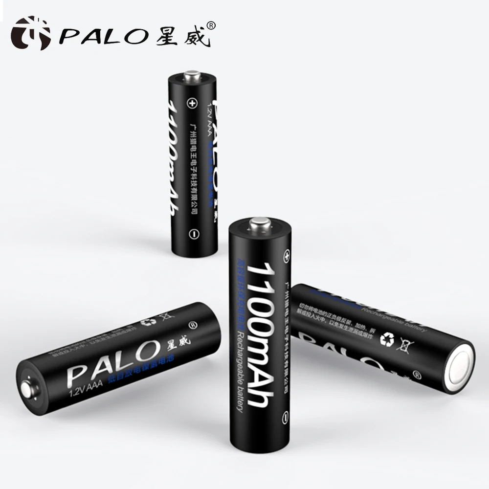 PALO 4Pcs 1.2V 3000mAh AA Batteries+4Pcs 1.2V 1100mAh AAA Batteries NI-MH AA/AAA Rechargeable Battery with Battery Box Gift