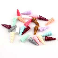 10-50PC High Quality Unicorn Horn Flat Back Planar Resin Accessorie Color DIY Craft Supplies Phone Shell Patch Ornament Kids Toy