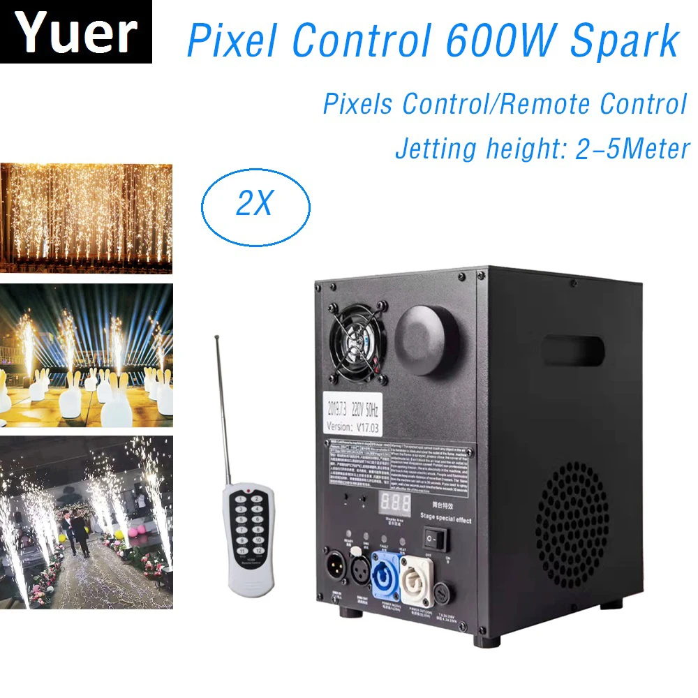 

Dj Equipments Firework Machine 600W Cold Spark Wedding Flame Fountain DMX And Pixel Control Sparkly Machine For Party Wedding