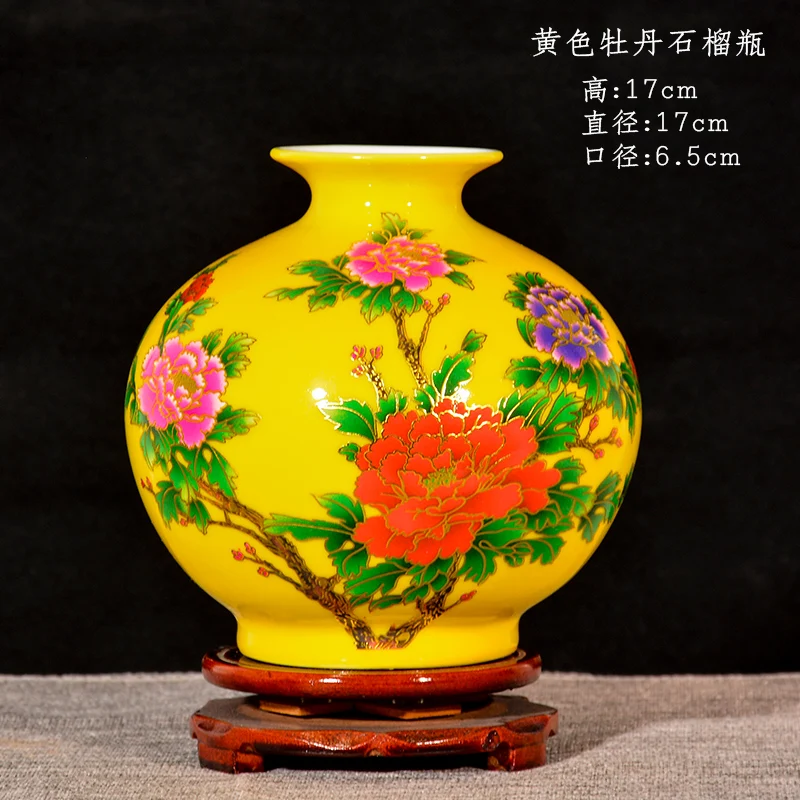 Jingdezhen Ceramics China Red Crystal Glaze Wedding Vase Flower Arrangement Creative Home Living Room Decorations