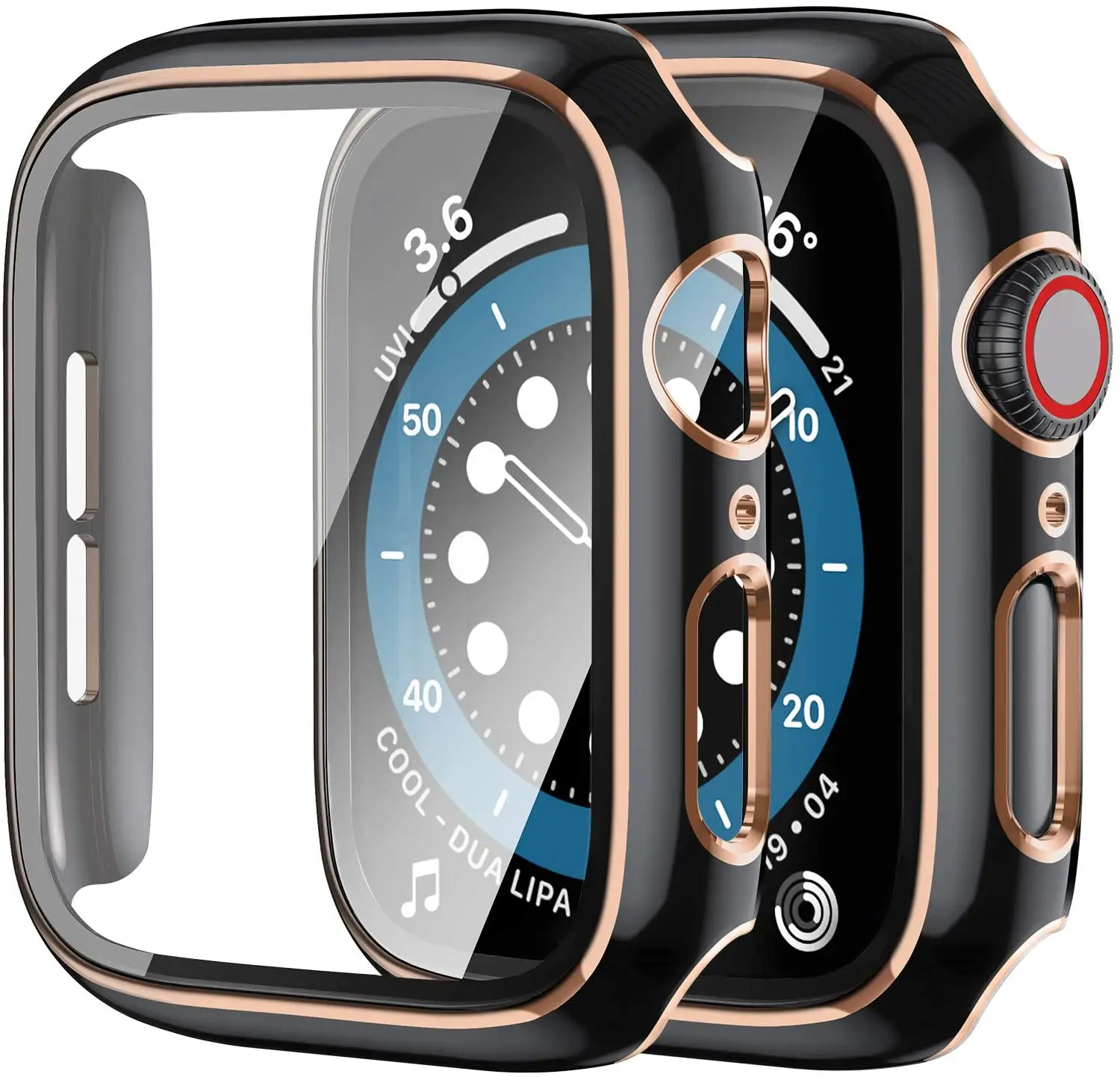 Glas + Abdeckung für Apple Watch 9 8 7 6 SE 3 4 5 Zubehör Armband Correa iwatch Gehäuse Serie 45 mm 41 mm 44 mm 40 mm 42 mm 38 mm