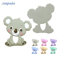 Joepada 2pcs 실리콘 Teethers 식품 학년 DIY 동물 코알라 아기 반지 Teether 유아 실리콘 씹는 매력 Teething 유아 완구