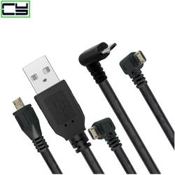 Up & Down & Left & Right Angled 90 Degree USB Micro USB Male to USB male Data Charge connector Cable 10CM-200CM for Tablet 5ft