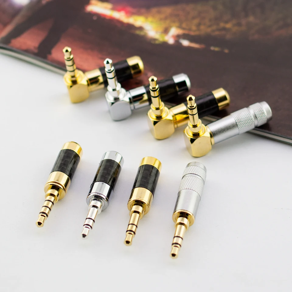 - 3.5mm 3/4 pole 90 degree plug stereo headphone plug L-shaped elbow right angle DIY 3.5 repair welding head for 6mm cable